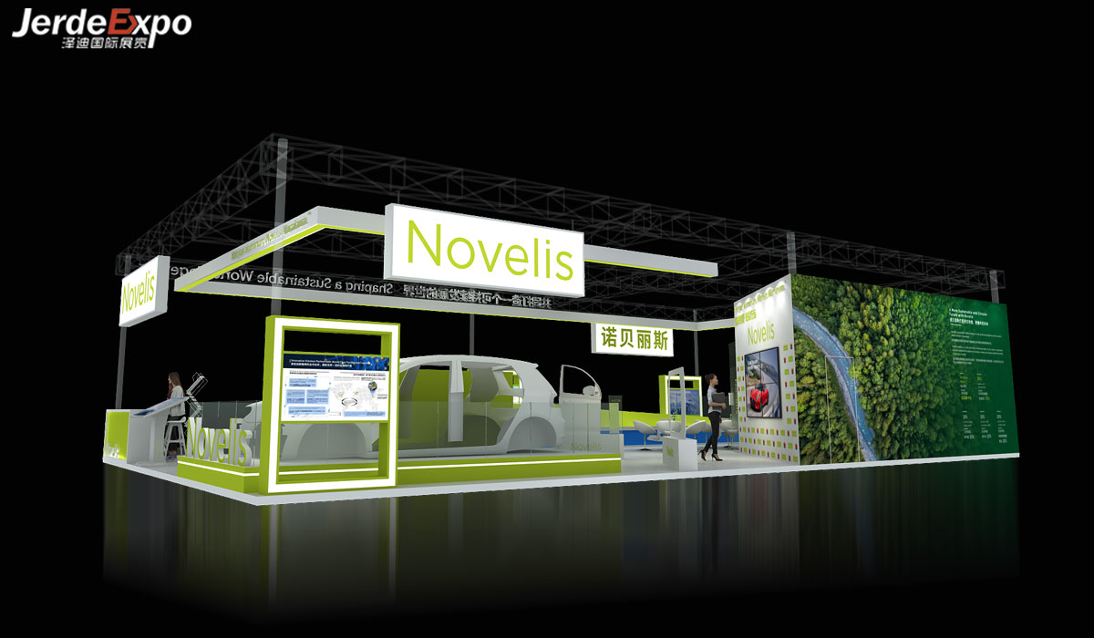 上海160㎡汽車輕量化展覽展位設計圖